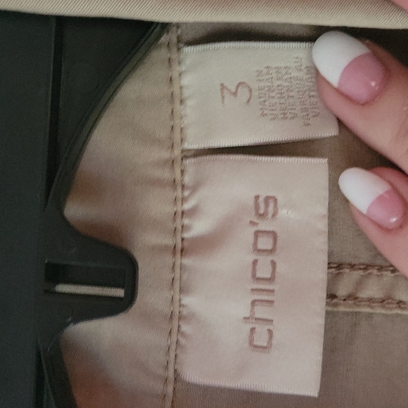 Chicos floral applique tan utility jacket size xl - Picture 7 of 16